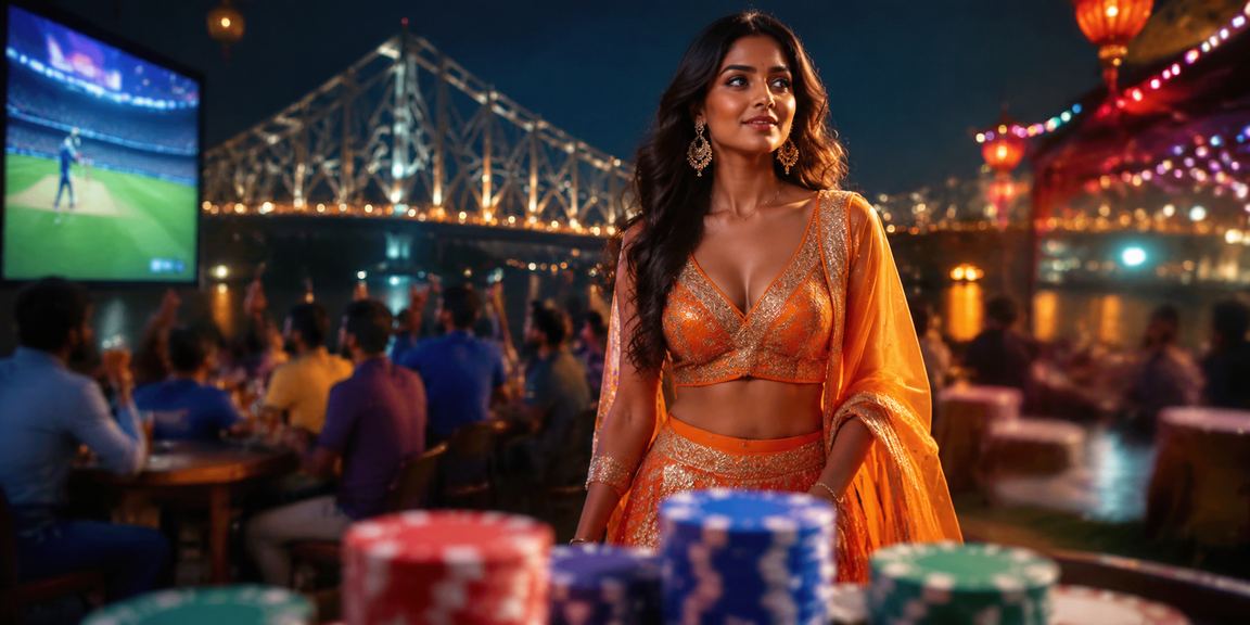 Slot players enjoying electronic slots near Kolkata night markets